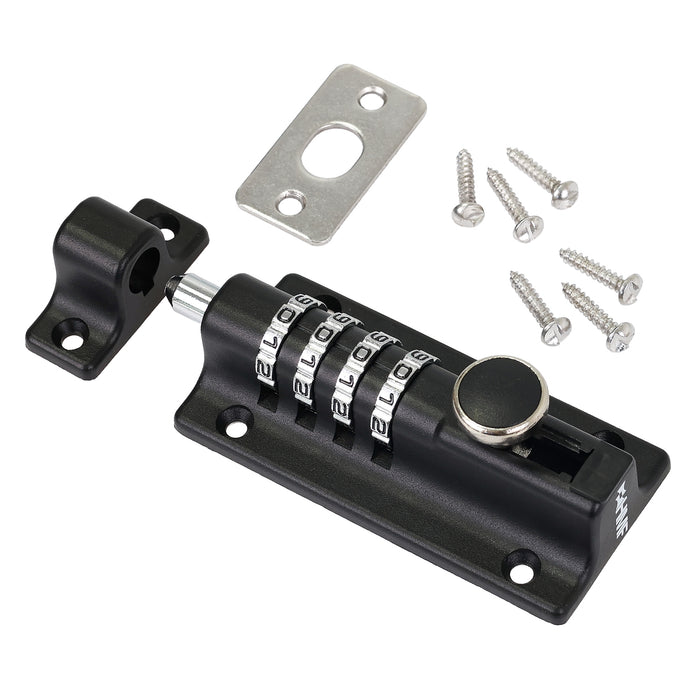 Riegelschloss mit 4-stelligem Zahlencode 12,2 x 4 x 4,8 cm in Schwarz