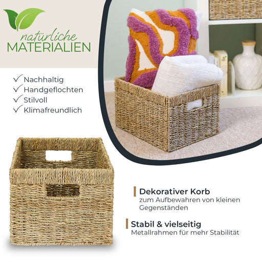 Aufbewahrungskorb aus Seegras für Billy Regale, HMF, 35 x 25 x 20 cm