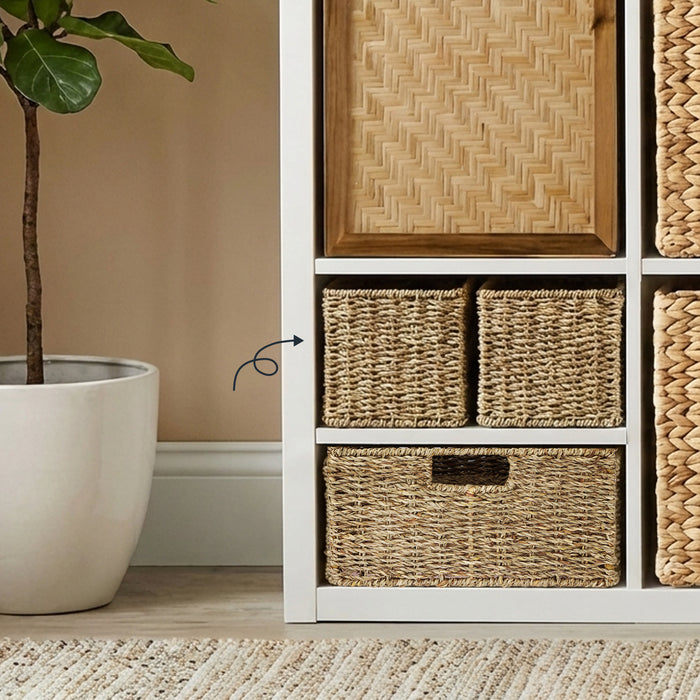 Aufbewahrungskorb Badezimmer, Korb geflochten aus Seegras, 38 x 15 x 14 cm