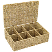 Eckige Teebox von HMF, geflochten aus Seegras