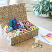 Eckige Teebox von HMF, geflochten aus Seegras