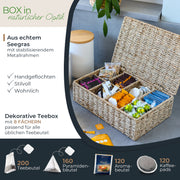 Eckige Teebox von HMF, geflochten aus Seegras