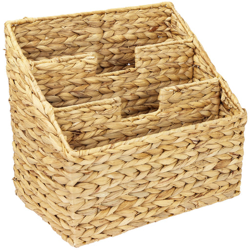 Zeitungsständer geflochten aus Wasserhyazinthe mit 3 Fächern von HMF