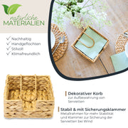 Serviettenhalter von HMF geflochten aus Wasserhyazinthe 19 x 19 x 8 cm