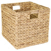 Aufbewahrungskorb Korb geflochten aus Wasserhyazinthe Seegras passend für Kallax HMF 37240 32 x 34.5 x 32 cm