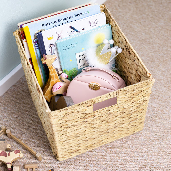 Aufbewahrungskorb Korb geflochten aus Wasserhyazinthe Seegras passend für Kallax HMF 37240 32 x 34.5 x 32 cm