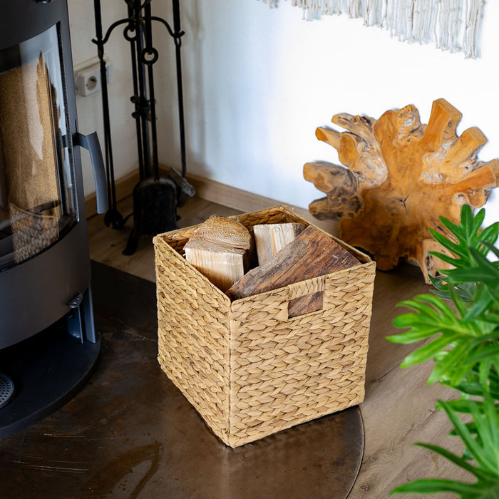 Aufbewahrungskorb Korb geflochten aus Wasserhyazinthe Seegras passend für Kallax HMF 37240 32 x 34.5 x 32 cm