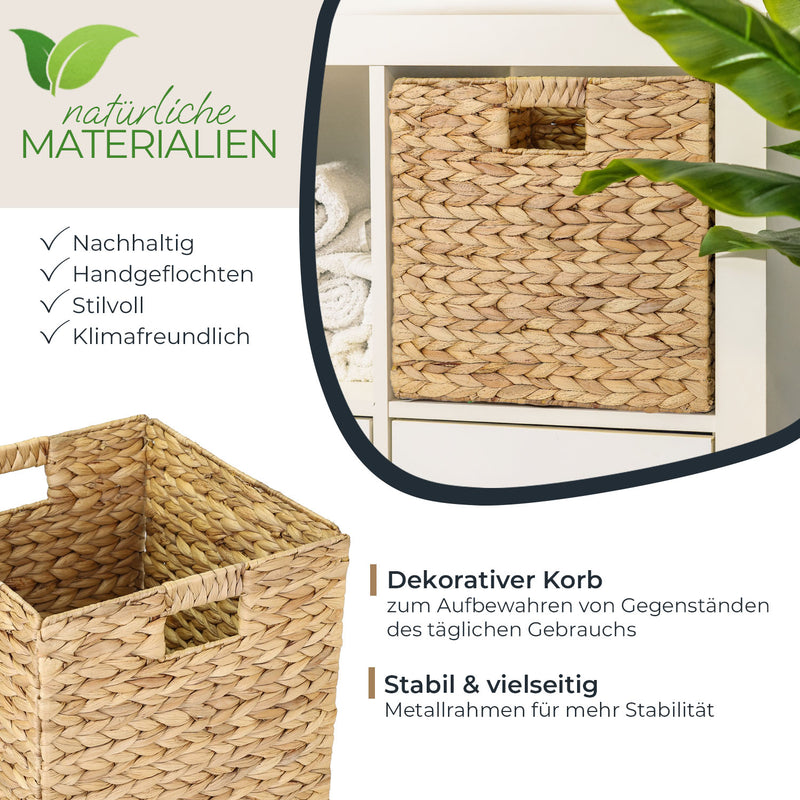 HMF Aufbewahrungskorb KALLAX Regal – Wasserhyazinthe Naturkorb —