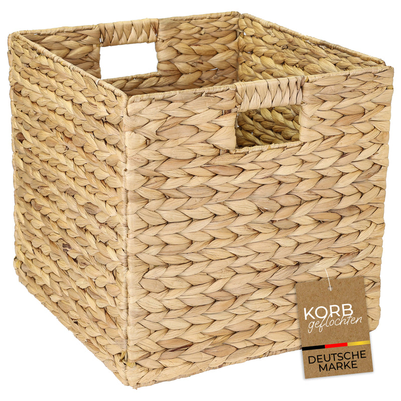 Aufbewahrungskorb Korb geflochten aus Wasserhyazinthe Seegras passend für Kallax HMF 37240 32 x 34.5 x 32 cm