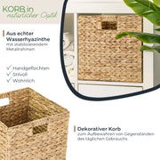 Aufbewahrungskorb Korb geflochten aus Wasserhyazinthe Seegras passend für Kallax HMF 37240 32 x 34.5 x 32 cm