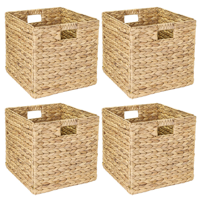 Aufbewahrungskorb Korb geflochten aus Wasserhyazinthe Seegras passend für Kallax HMF 37240 32 x 34.5 x 32 cm