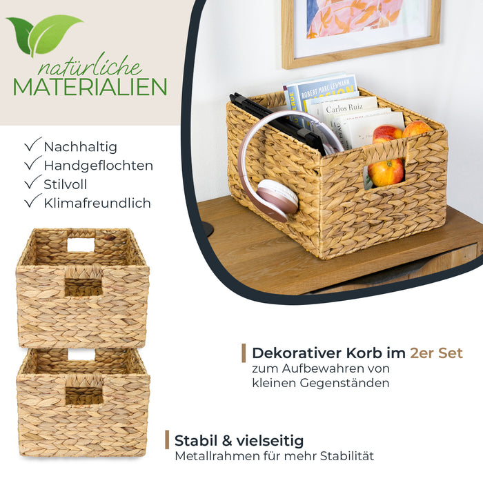 Aufbewahrungskorb, Korb geflochten aus Wasserhyazinthe Seegras, HMF 372410