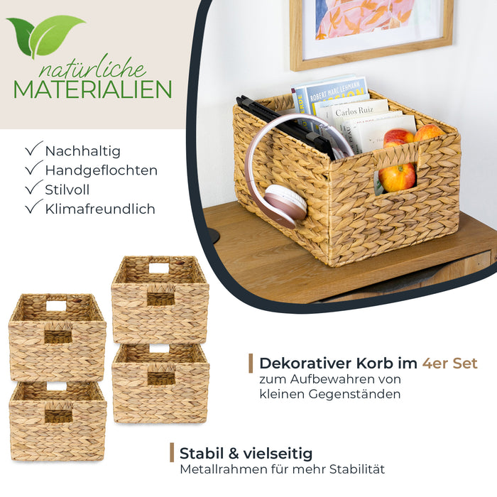 Aufbewahrungskorb, Korb geflochten aus Wasserhyazinthe Seegras, HMF 372410