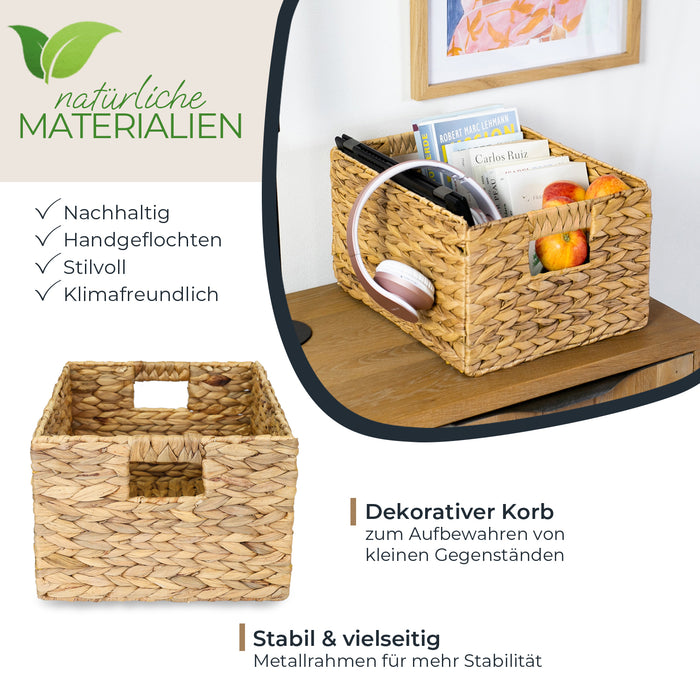 Aufbewahrungskorb, Korb geflochten aus Wasserhyazinthe Seegras, HMF 372410