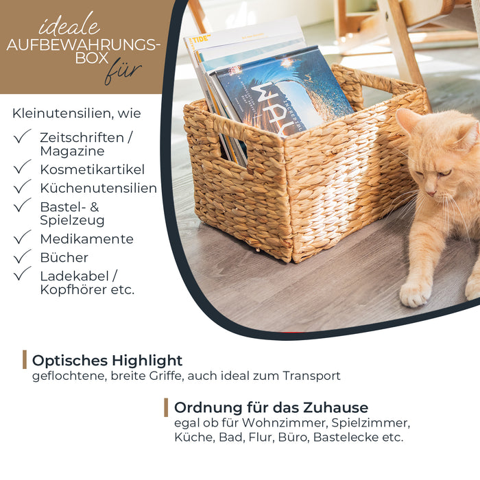 Aufbewahrungskorb, Korb geflochten aus Wasserhyazinthe Seegras, HMF 372410