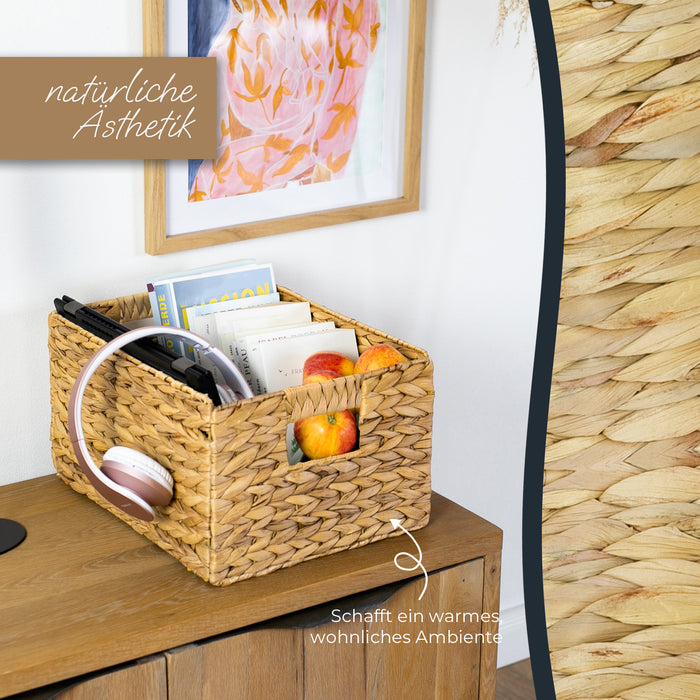 Aufbewahrungskorb, Korb geflochten aus Wasserhyazinthe Seegras, HMF 372410