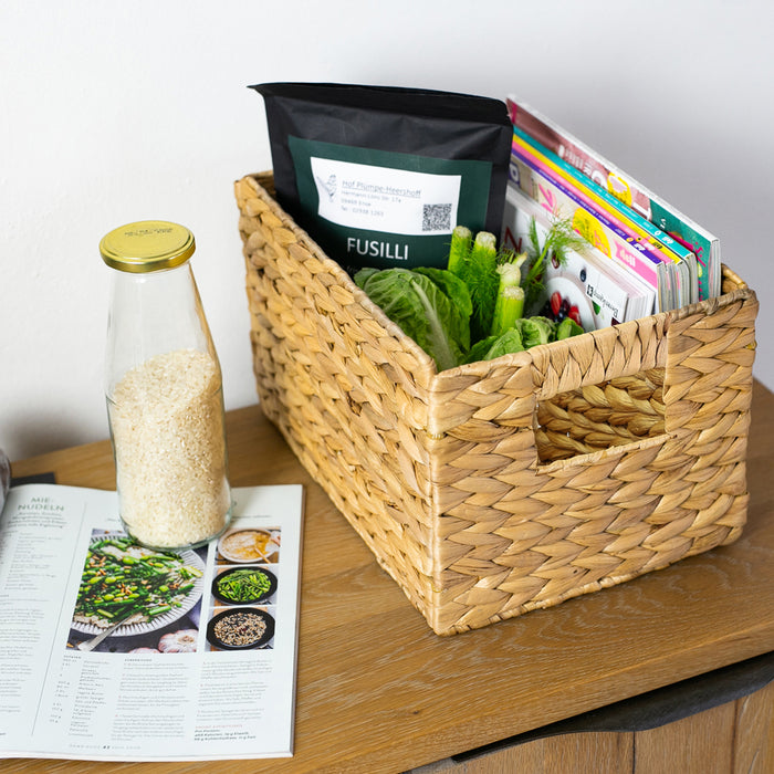 Aufbewahrungskorb, Korb geflochten aus Wasserhyazinthe Seegras, HMF 372410