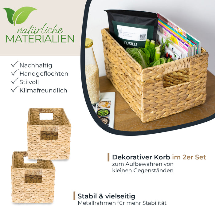 Aufbewahrungskorb, Korb geflochten aus Wasserhyazinthe Seegras, HMF 372410