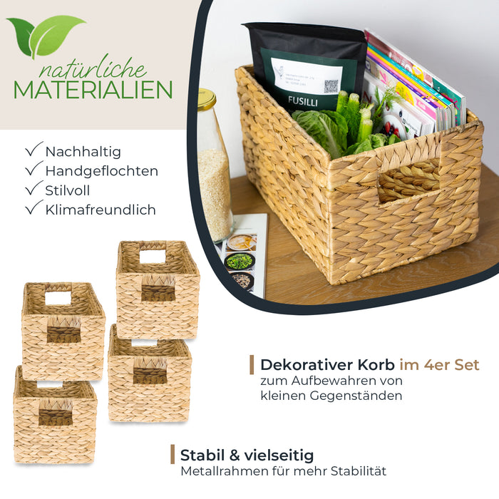 Aufbewahrungskorb, Korb geflochten aus Wasserhyazinthe Seegras, HMF 372410