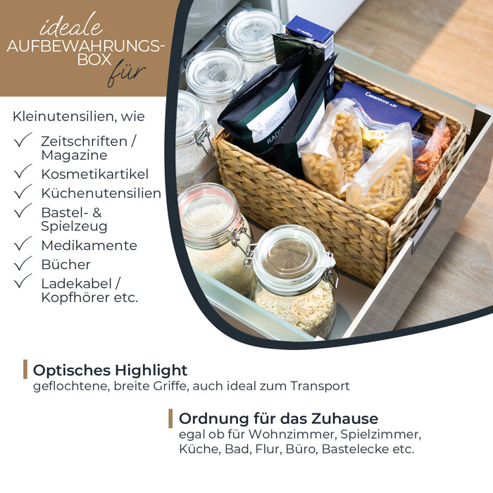 Aufbewahrungskorb, Korb geflochten aus Wasserhyazinthe Seegras, HMF 372410