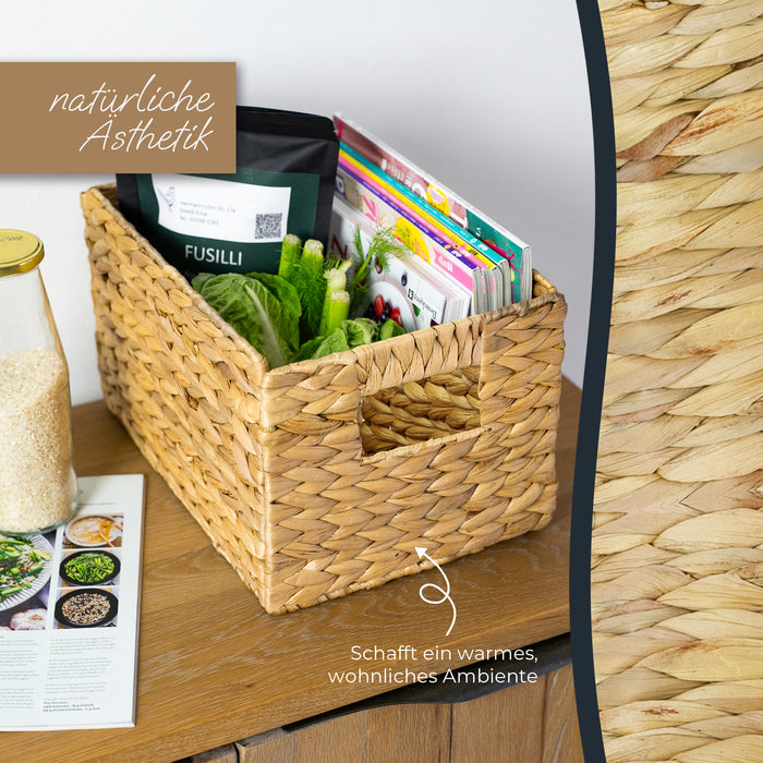 Aufbewahrungskorb, Korb geflochten aus Wasserhyazinthe Seegras, HMF 372410