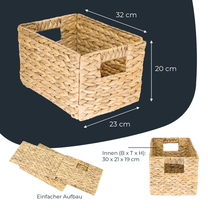 Aufbewahrungskorb, Korb geflochten aus Wasserhyazinthe Seegras, HMF 372410