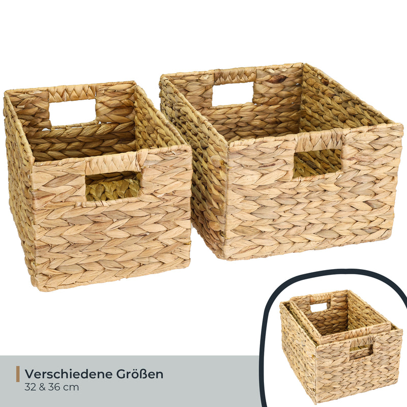 Aufbewahrungskorb, Korb geflochten aus Wasserhyazinthe Seegras, HMF 372410