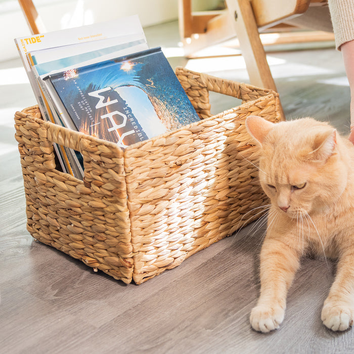 Aufbewahrungskorb, Korb geflochten aus Wasserhyazinthe Seegras, HMF 372410