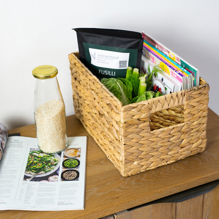 Aufbewahrungskorb, Korb geflochten aus Wasserhyazinthe Seegras, HMF 372410