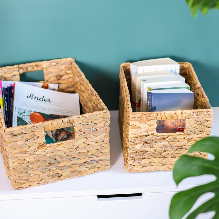 Aufbewahrungskorb, Korb geflochten aus Wasserhyazinthe Seegras, HMF 372410