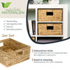 Aufbewahrungskorb geflochten aus Wasserhyazinthe Seegras 2er Set passend für Kallax HMF 37243-S2 30 x 34 x 15 cm