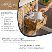 Aufbewahrungskorb geflochten aus Wasserhyazinthe Seegras 2er Set passend für Kallax HMF 37243-S2 30 x 34 x 15 cm