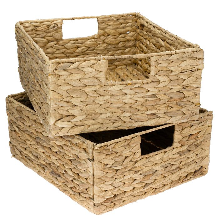 HMF Aufbewahrungskorb, Faltbarer Korb Geflochten Aus Wasserhyazinthe Seegras 2er Set Groe M L 81674248