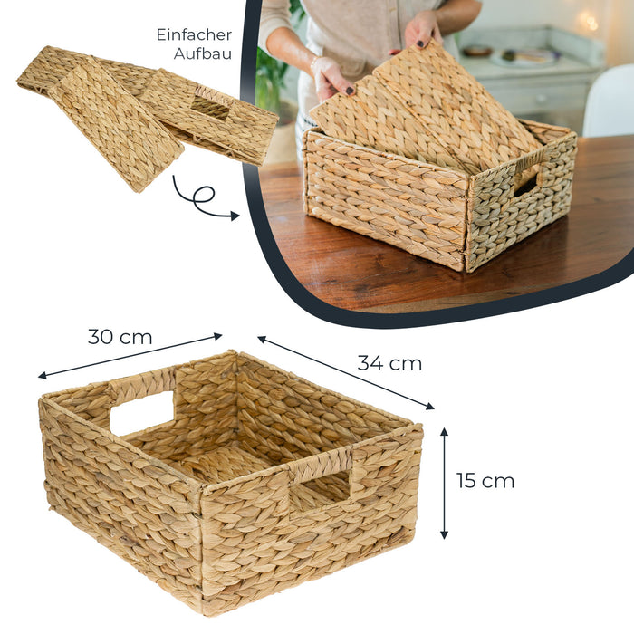 Flechtkorb HMF 37243-S4 4er Set für Kallax 30x34x15 cm