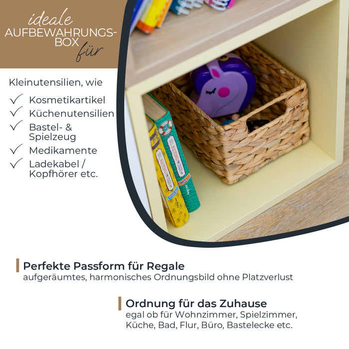 Aufbewahrungskorb faltbarer Korb geflochten aus Wasserhyazinthe Seegras 4er Set HMF 372410-S4-S Größe S