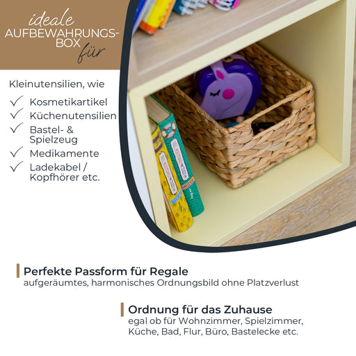 Aufbewahrungskorb faltbarer Korb geflochten aus Wasserhyazinthe Seegras 2er Set HMF 372410-S2-S Größe S