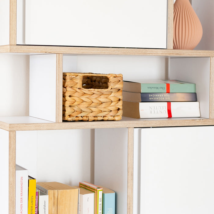 Aufbewahrungskorb faltbarer Korb geflochten aus Wasserhyazinthe Seegras 2er Set HMF 372410-S2-S Größe S