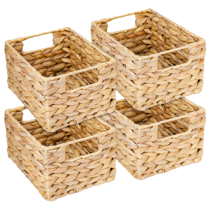 Aufbewahrungskorb Korb geflochten aus Wasserhyazinthe Seegras 4er Set Größe S HMF 37244-S4 22 x 17 x 12 cm