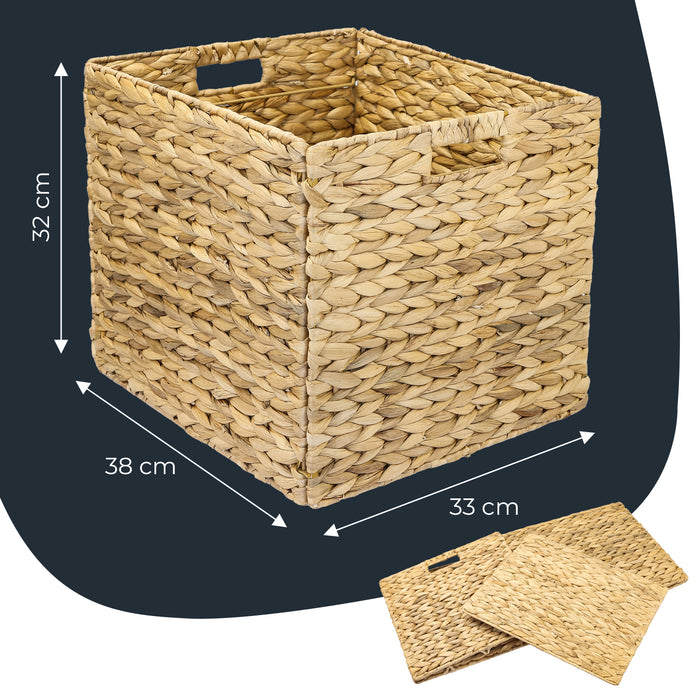 Aufbewahrungskorb für Hängeregister Korb geflochten aus Wasserhyazinthe passend für Kallax Regal