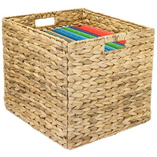 Aufbewahrungskorb für Hängeregister Korb geflochten aus Wasserhyazinthe passend für Kallax Regal