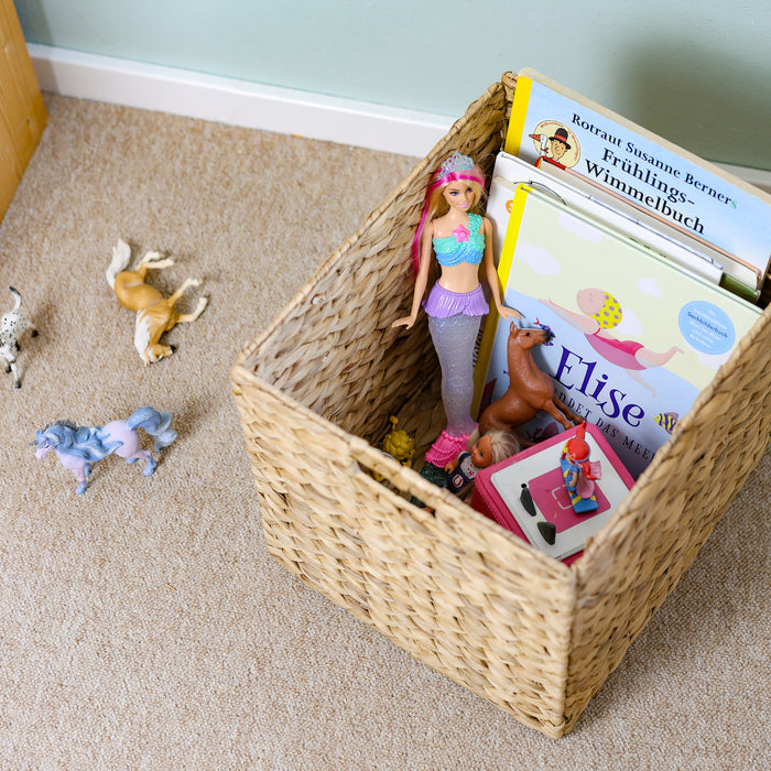 Aufbewahrungskorb für Hängeregister Korb geflochten aus Wasserhyazinthe passend für Kallax Regal