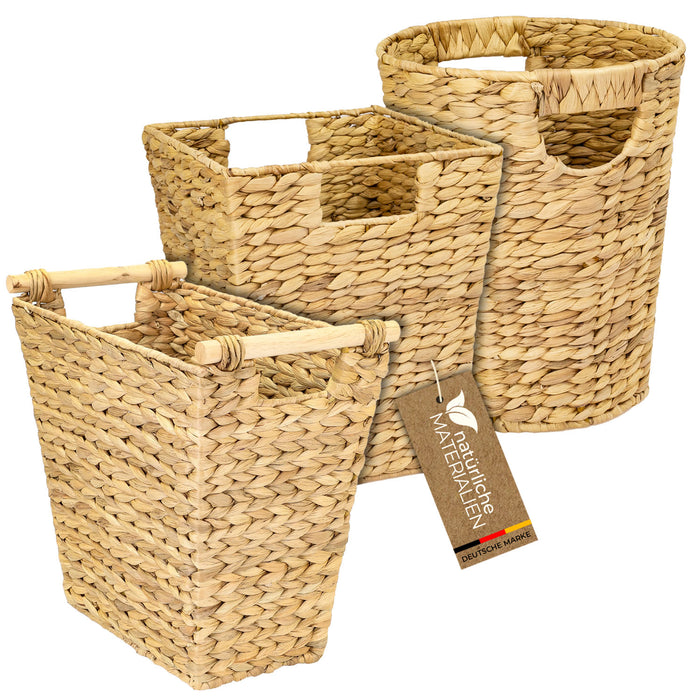 Papierkorb aus Wasserhyazinthe fürs Büro von HMF