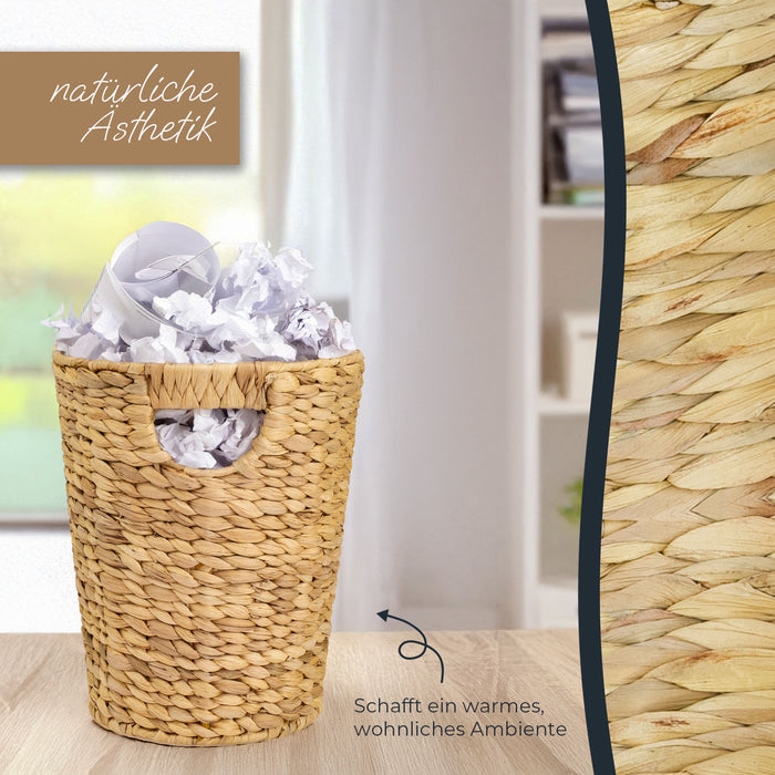 Papierkorb rund aus Wasserhyazinthe fürs Büro von HMF