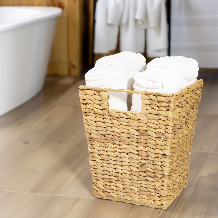 Papierkorb eckig aus Wasserhyazinthe fürs Büro von HMF