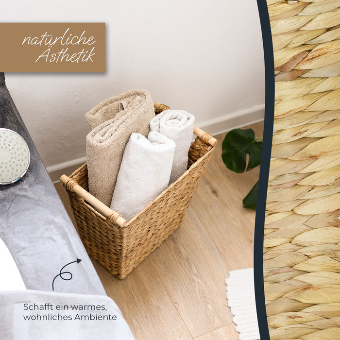 Papierkorb eckig aus Wasserhyazinthe fürs Büro von HMF