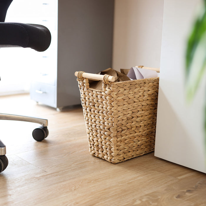 Papierkorb eckig aus Wasserhyazinthe fürs Büro von HMF