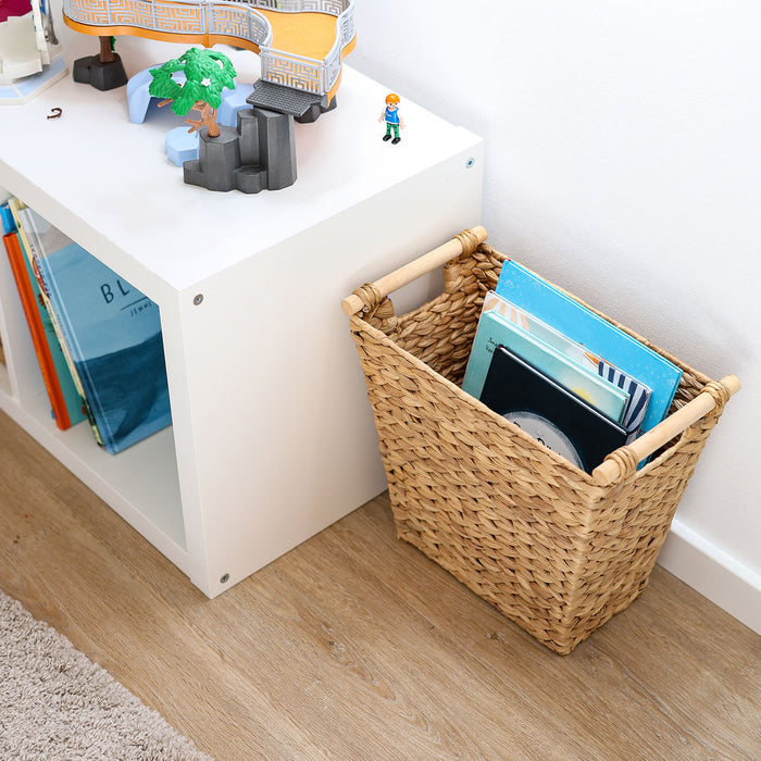 Papierkorb eckig aus Wasserhyazinthe fürs Büro von HMF