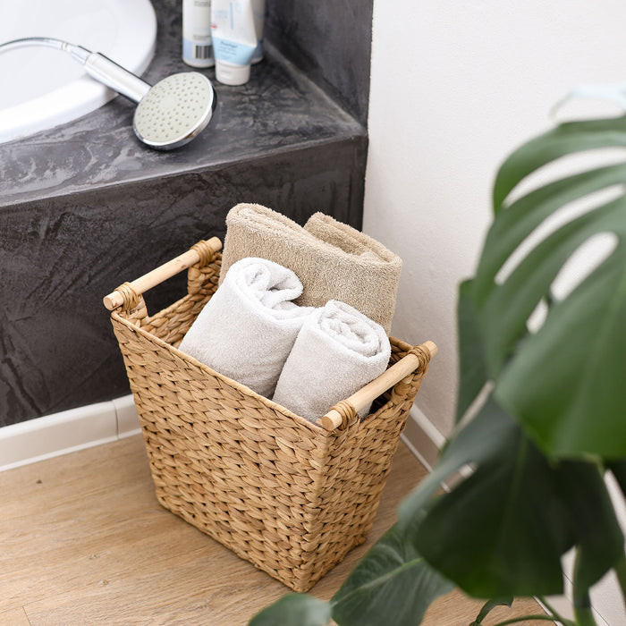 Papierkorb eckig aus Wasserhyazinthe fürs Büro von HMF