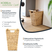 Papierkorb eckig aus Wasserhyazinthe fürs Büro von HMF