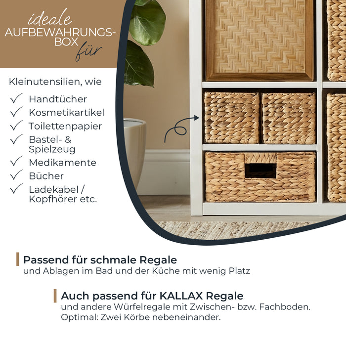 Aufbewahrungskorb Badezimmer aus Wasserhyazinthe 38 cm von HMF 2 Stück